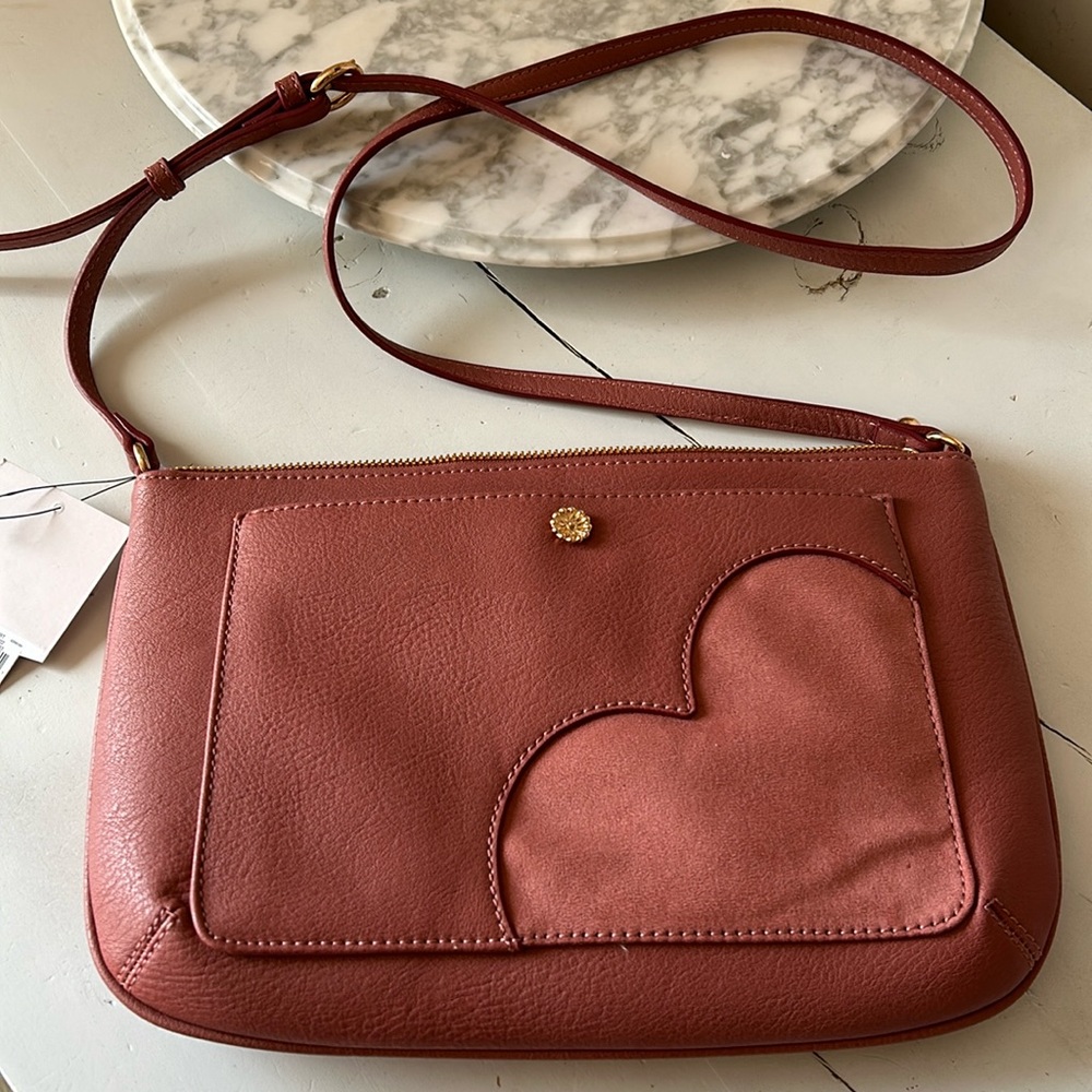 Lauren Conrad, Woman’s Adjustable Rose Heart Crossbody Bag